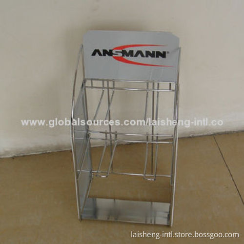 Metal battery counter top display rack
